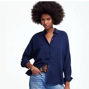 Madewell button down shirt navy sz S Lyocell